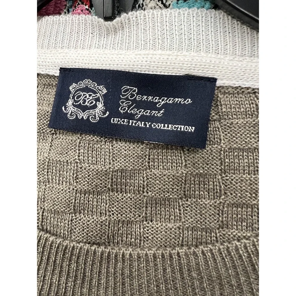 Berragamo Elegant Luxe Italy Collection EUC Knit ware Slim fit sweater  3X (146)